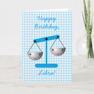Cartão Feliz aniversário, Libra!