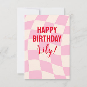 Cartão Feliz Aniversário Lily Nome Personalizado 