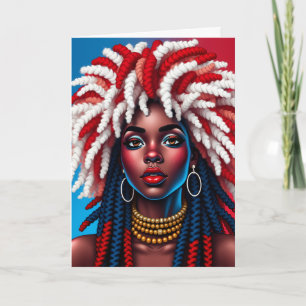 Cartão Feliz aniversário linda mulher negra irmã rainha