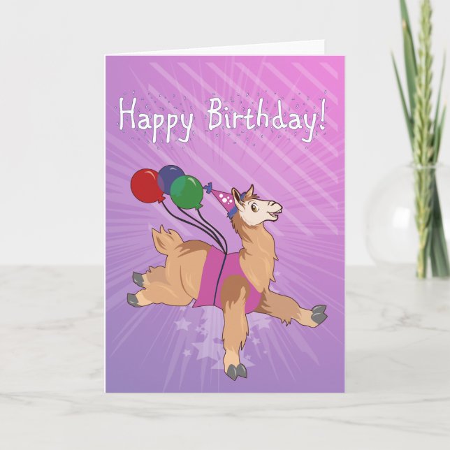 Cartão Feliz aniversário, Llama! (Frente)