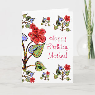 Cartão Feliz aniversário, mãe!