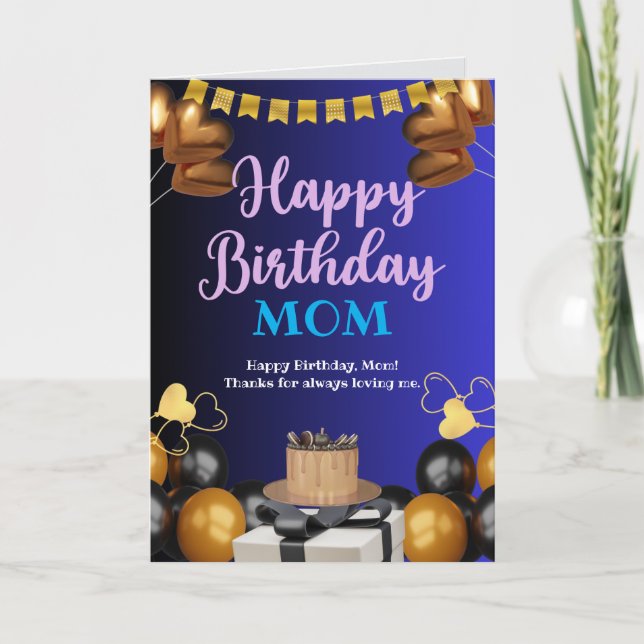 Cartão Feliz aniversário mãe (Frente)