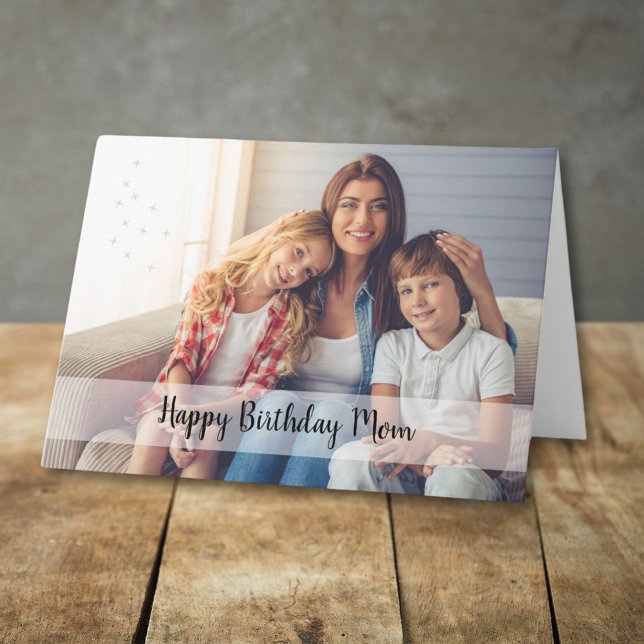 Cartão Feliz Aniversário, Mãe Foto Personalizada (Criador carregado)