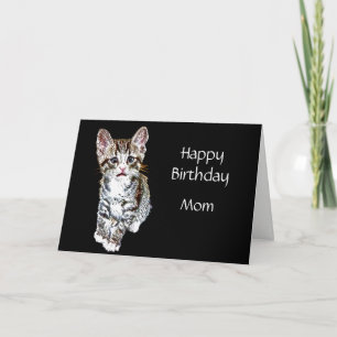 Cartão Feliz aniversário Mãe Gatinho Especial Desejo