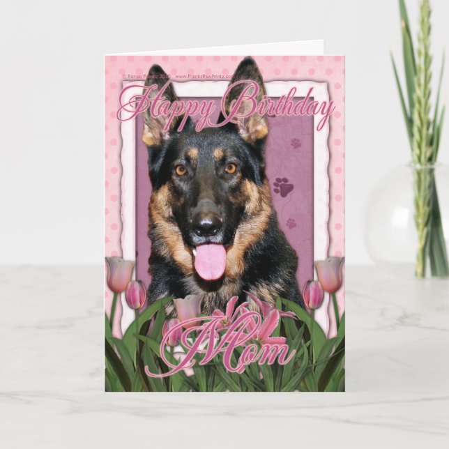 Cartão Feliz aniversário Mãe - German shepherd - Kuno (Frente)
