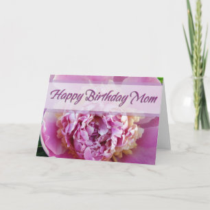 Cartão Feliz aniversário Mãe Peony