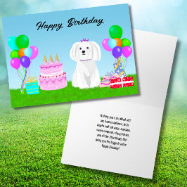 Cartão Feliz Aniversário Maltês na Festa de aniversário