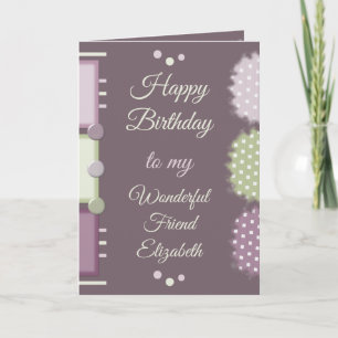 Cartão Feliz aniversário maravilhoso amigo ameixa