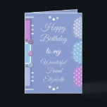 Cartão Feliz aniversário maravilhoso amigo roxo<br><div class="desc">Personalize este Cartão de Aniversário para o seu maravilhoso amigo.
Projetado em roxo,  azul,  lilás e branco.
Desejo-te um aniversário tão bonito e adorável como tu.
Lembre-se de fazer um desejo.</div>