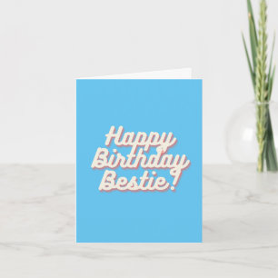 Cartão Feliz Aniversário Melhor Amiga Azul Brilhante
