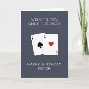 Cartão Feliz Aniversário Melhor Poker Começando Atos Mão