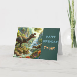 Cartão Feliz Aniversário Meninos Dinossauros 