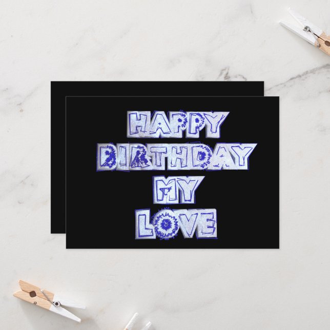 Cartão Feliz Aniversário Meu Amor (Frente/Verso In Situ)