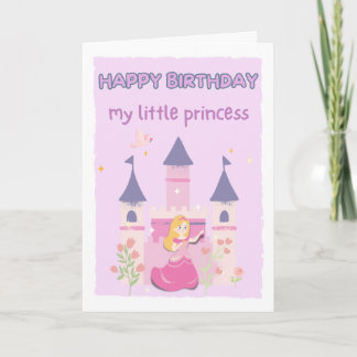 Cartão Feliz Aniversário Minha Pequena Princesa/Filha/Irm