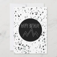 Feliz Aniversário Minimalista Montanha Preto e Bra