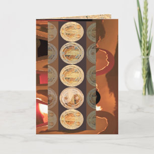 Cartão Feliz Aniversário - Moedas com Chama de Ouro 2010