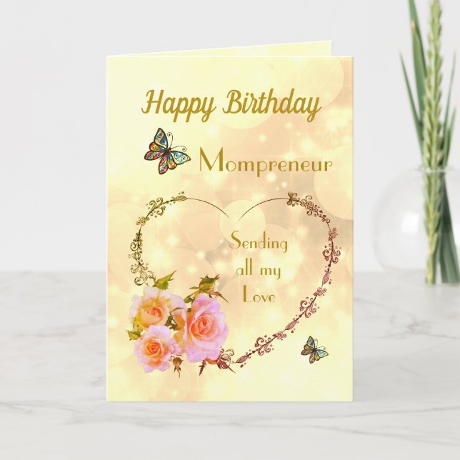Cartão Feliz aniversário Mompreneur design (Frente)