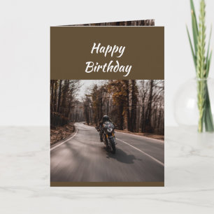 Cartão Feliz Aniversário Motoqueiro Motocicleta