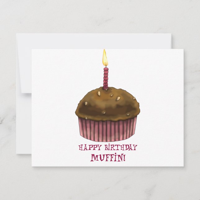 Cartão Feliz aniversário Muffin (Frente)