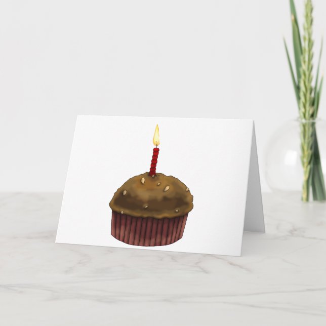 Cartão Feliz aniversário Muffin (Frente)