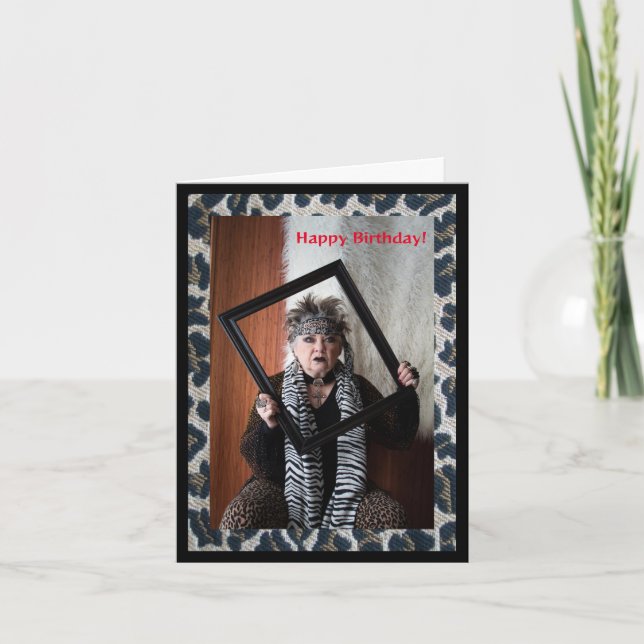 Cartão Feliz aniversário, nascer na década de 1950 (Frente)