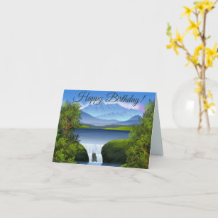Cartão Feliz Aniversário Natureza Montanha Paisagem Caiei