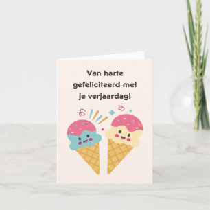 Cartão Feliz aniversário neerlandês