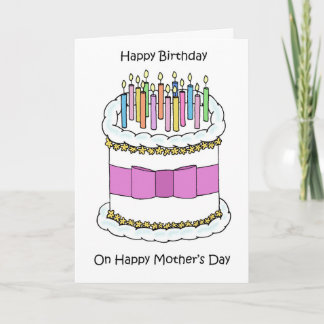 Cartão Feliz Aniversário no Dia das Mães