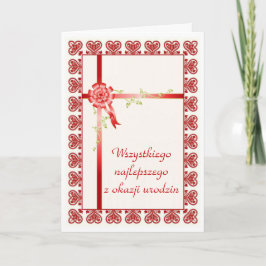 Cartão Feliz aniversario no polonês