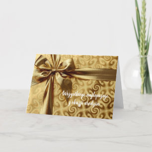 Cartão Feliz aniversario no presente polonês