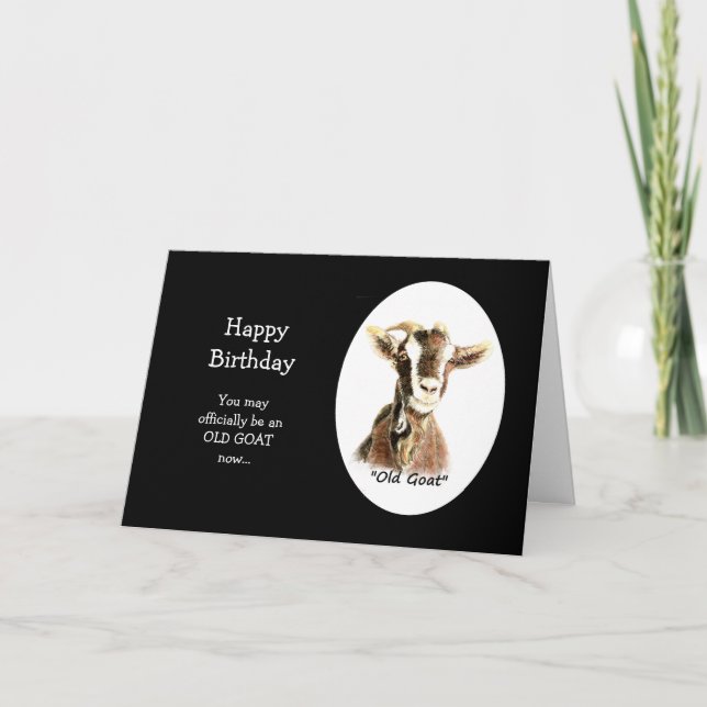 Cartão Feliz Aniversário Oficialmente Velho Cabra Que Ado (Frente)