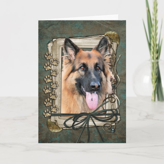 Cartão Feliz aniversário - Oportunidade de German shepher (Frente)