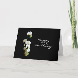 Cartão Feliz Aniversário Orquídeas Brancas