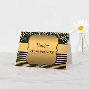 Cartão Feliz Aniversário - Ouro Luxuoso e VIP Preto