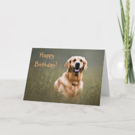 Cartão Feliz Aniversário Ouro Retriever