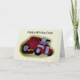 Cartão Feliz Aniversário Pai Carro Saudação