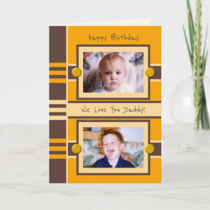 Cartão Feliz Aniversário Pai de cor laranja-acastanhada 