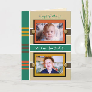 Cartão Feliz Aniversário Pai verde saudação de fotos