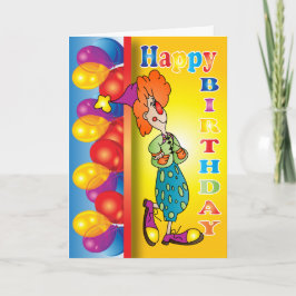 Cartão Feliz Aniversário Palhaço