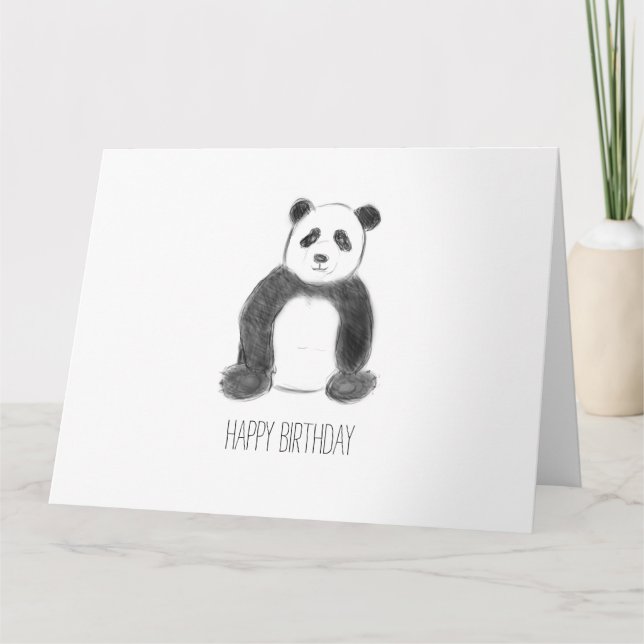 Cartão Feliz aniversário panda (Frente)