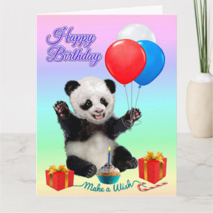 CARTÃO FELIZ ANIVERSÁRIO PANDA