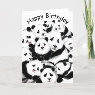 Cartão Feliz Aniversário - Pandas - Pandemia - Grandes A