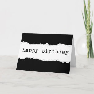 Cartão feliz aniversário (papel rasgado)