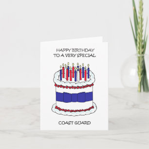 Cartão Feliz aniversário para a Guarda costeira