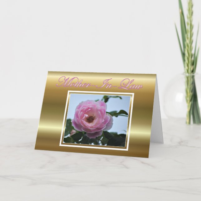 Cartão Feliz aniversário para a mãe na lei com flores (Frente)