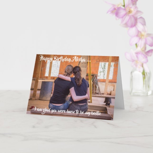 Cartão Feliz Aniversário Para Bestie Folheto (Orquídea)