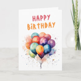 Cartão Feliz Aniversário para Crianças Coloridas