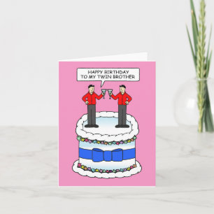 Cartão Feliz Aniversário para Dois Homens Gêmeos