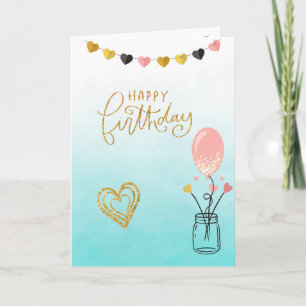 Cartão Feliz aniversário para ela