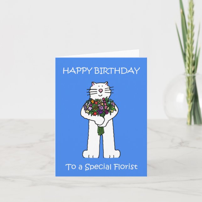 Cartão Feliz Aniversário para Florista (Frente)